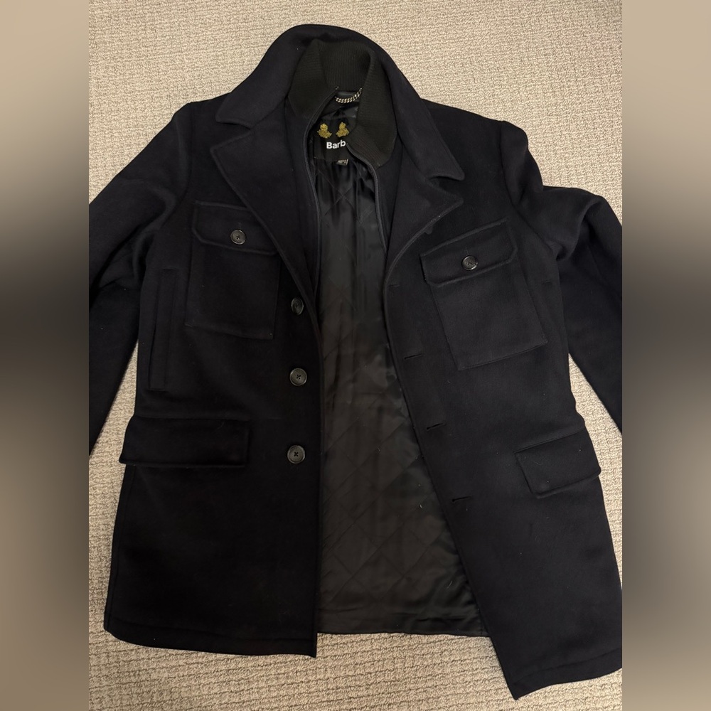 Barbour Men's Navy Wool Jacket (Sz 42 / L)